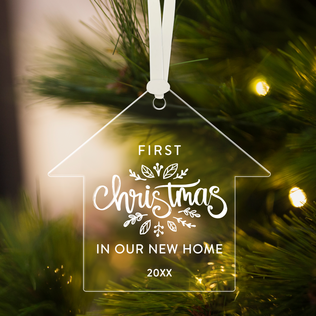 Customizable | First Christmas In Our New Home Ornaments Ornament Market Dwellings Same Customization For Each Ornament CREAM 