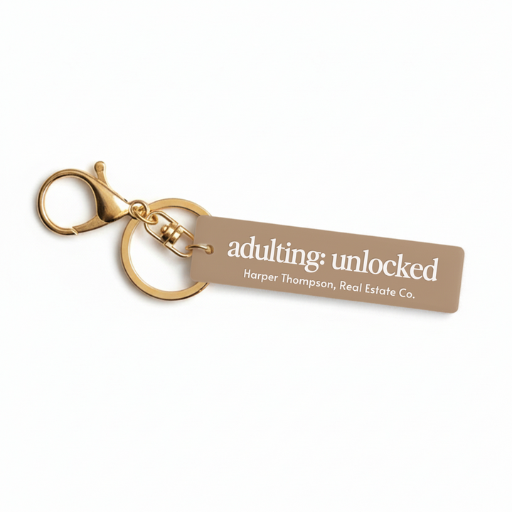 Customizable Adulting: Unlocked Keychains Keychain Market Dwellings COCONUT