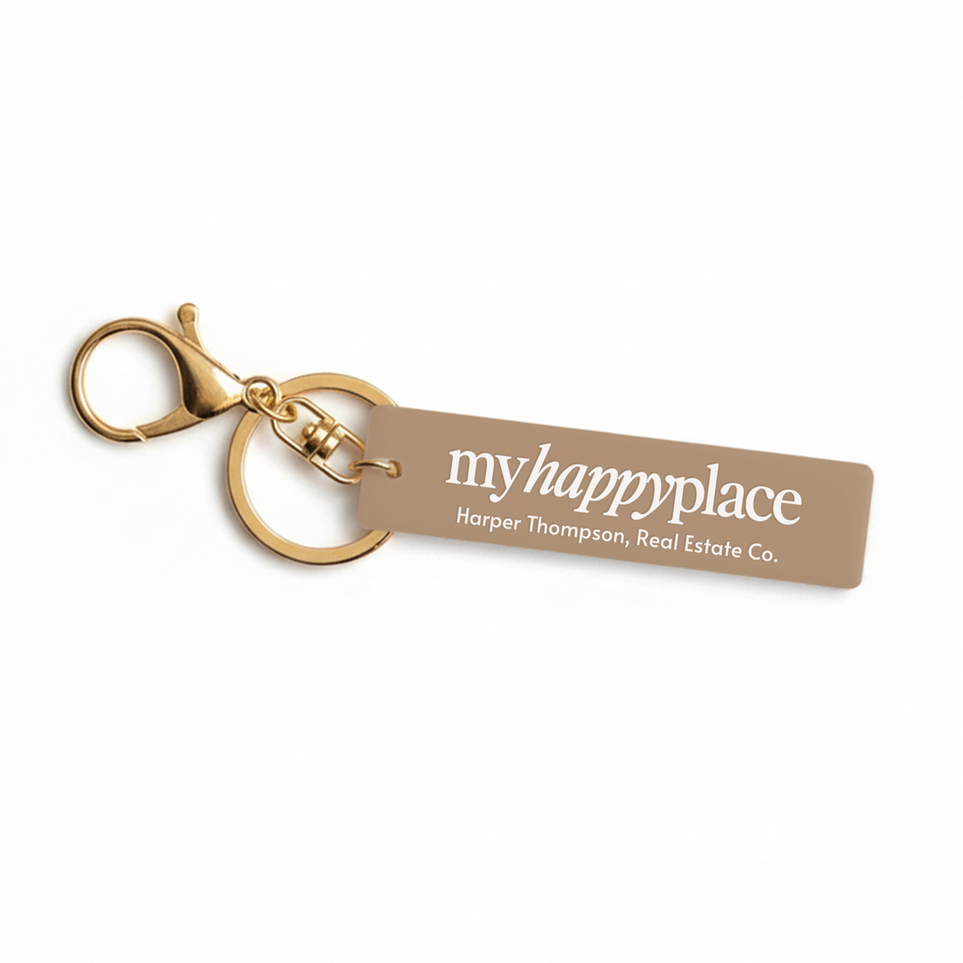Customizable My Happy Place Keychains Keychain Market Dwellings COCONUT