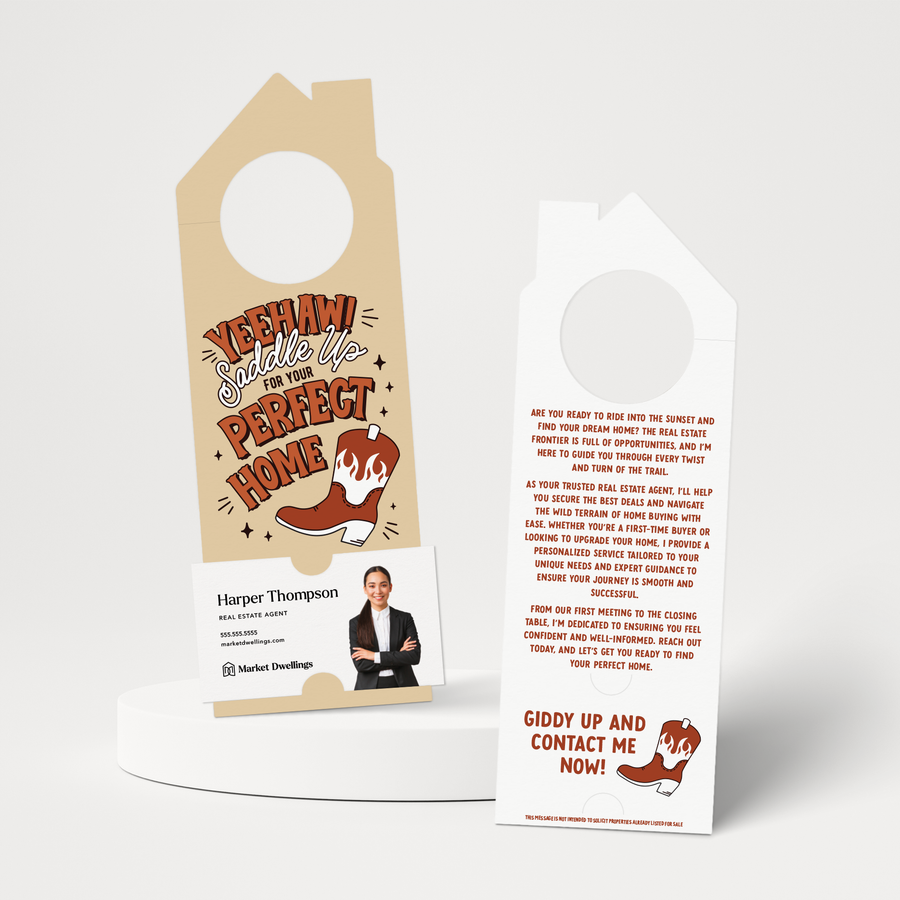 Yeehaw! Saddle Up For Your Perfect Home | Door Hangers | 373-DH002 Door Hanger Market Dwellings   