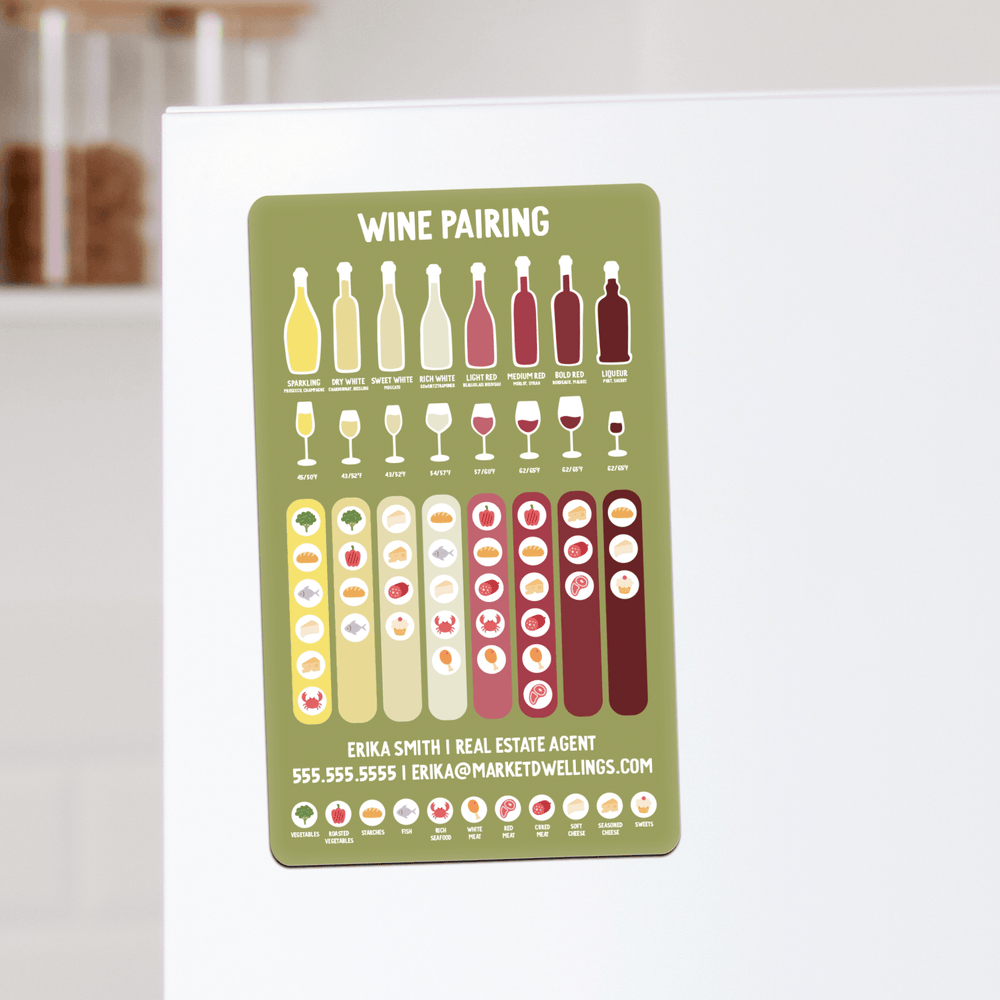 Wine Pairing Guide Magnets Magnet Market Dwellings OLIVE 10