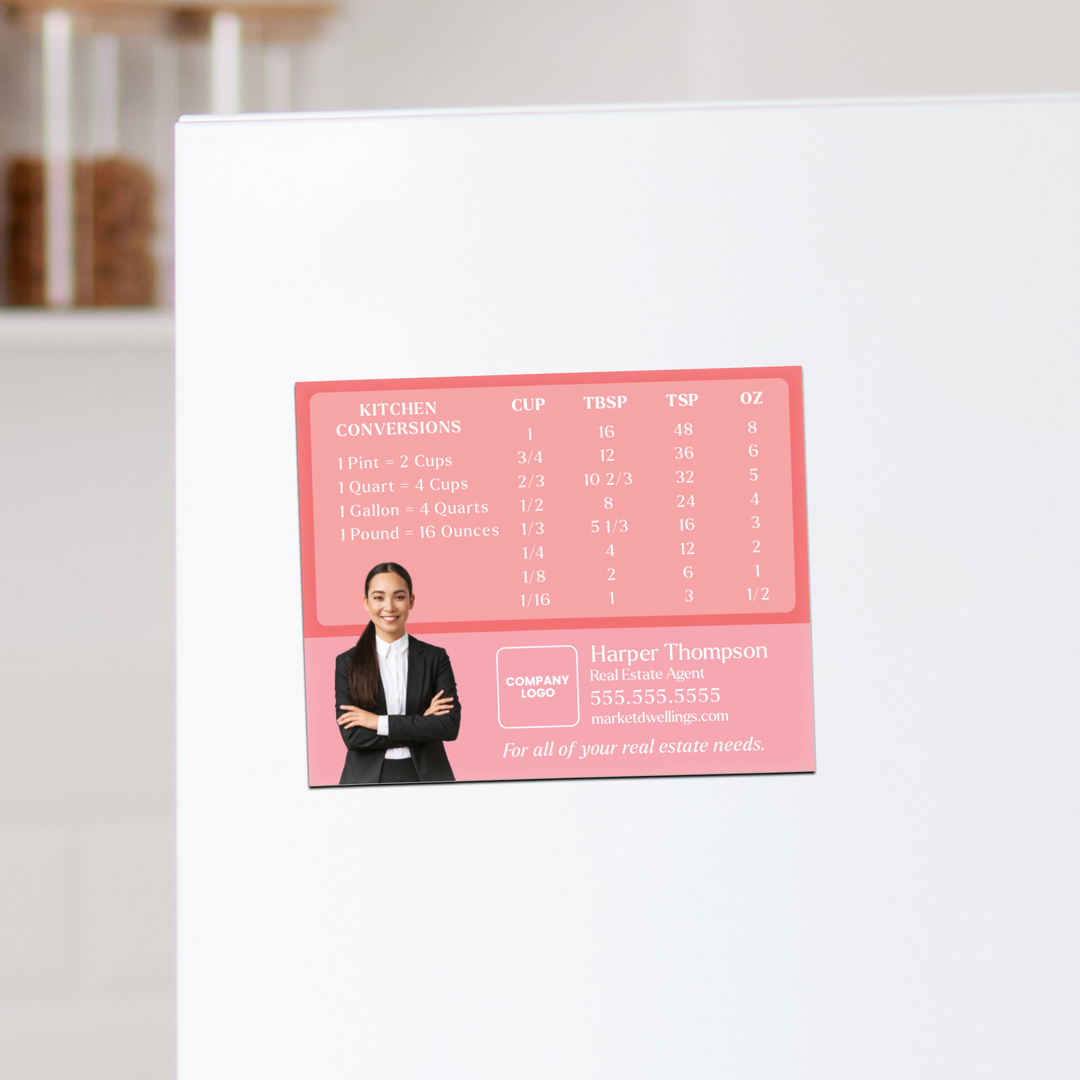 Customizable | Kitchen Conversions With Photo Refrigerator Magnets | DSM-25-AB Magnet Market Dwellings PINK SHERBET  
