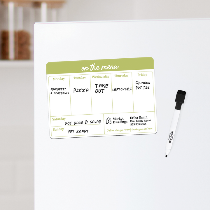 Customizable | Dry Erase Memo Refrigerator Magnets | DSM57-11-AB Magnet Market Dwellings   