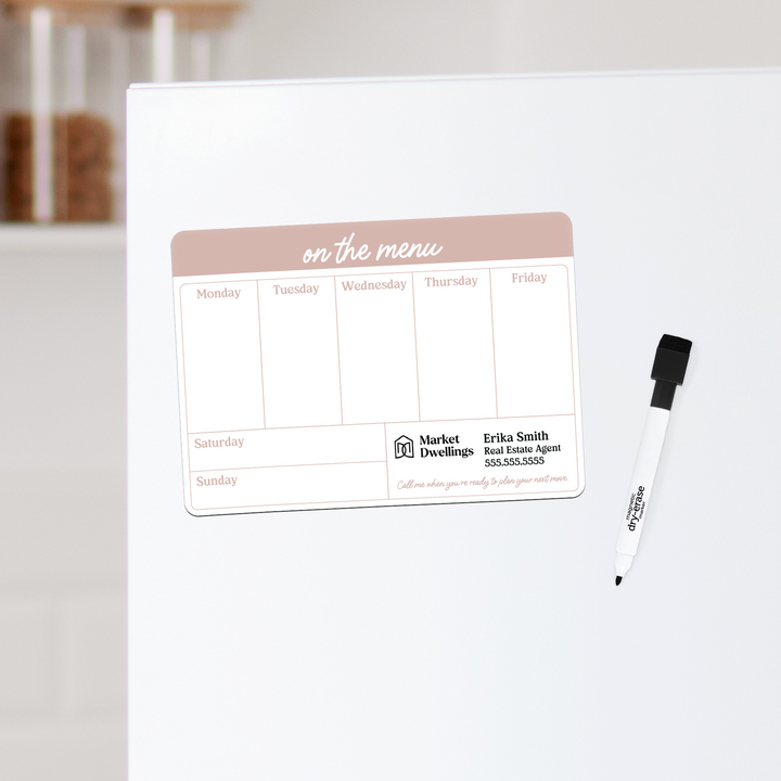 Customizable | Dry Erase Memo Refrigerator Magnets | DSM57-11-AB Magnet Market Dwellings OLD ROSE  