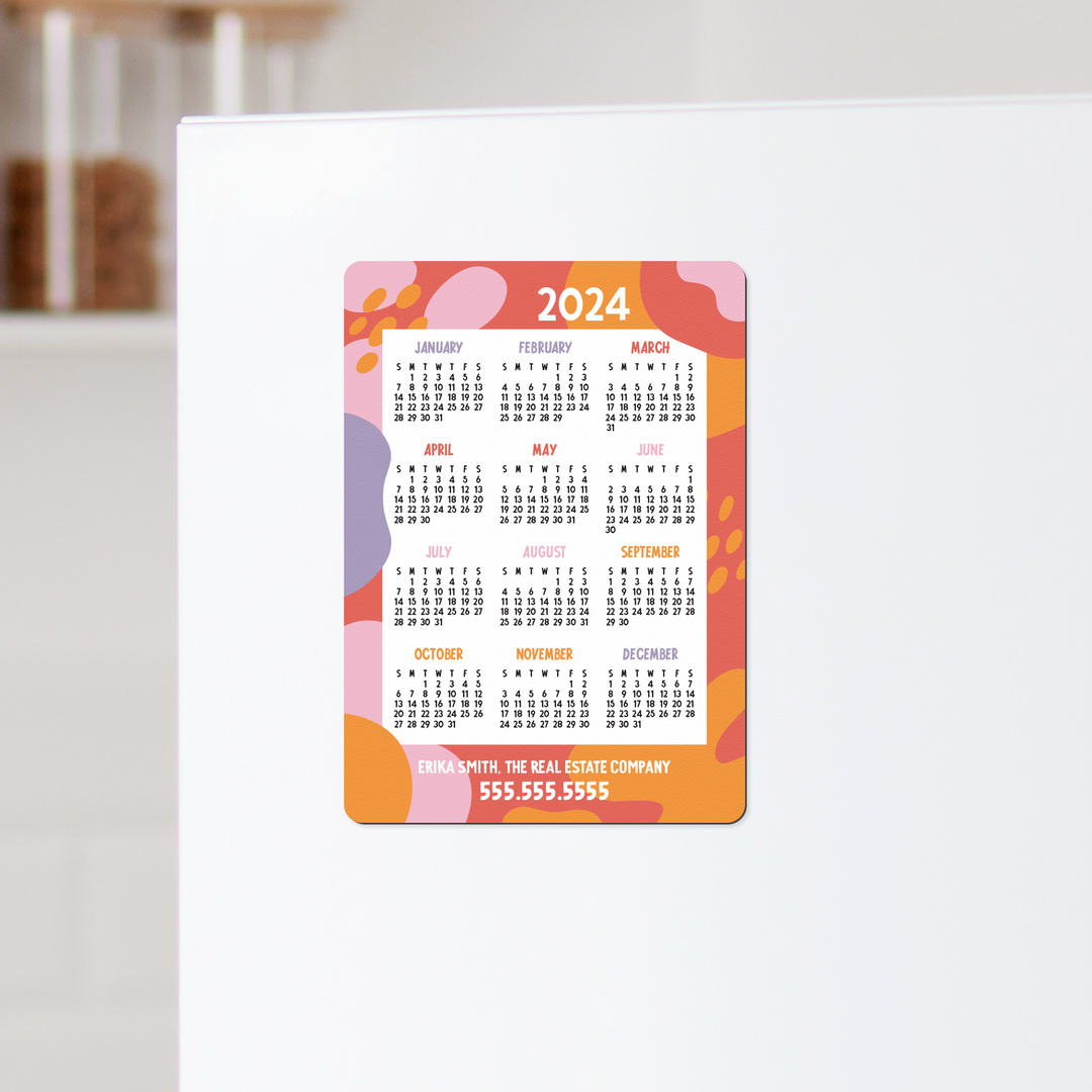 Customizable | 2024 Calendar Refrigerator Magnets | DSM57-13-AB Magnet Market Dwellings BLOBS  