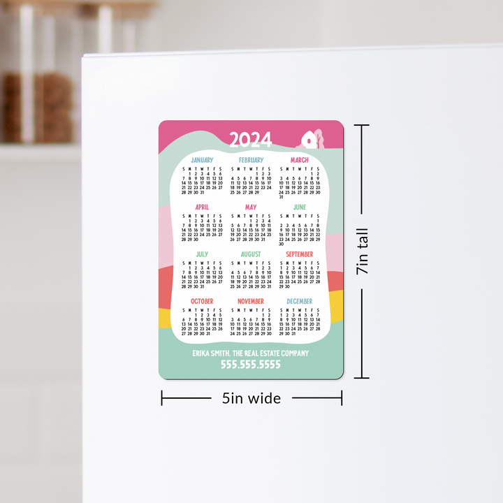 Customizable | 2024 Calendar Refrigerator Magnets | DSM57-13-AB Magnet Market Dwellings   