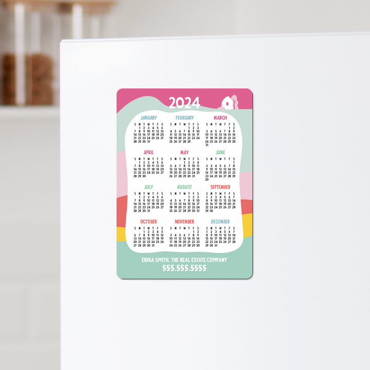 Customizable | 2024 Calendar Refrigerator Magnets | DSM57-13-AB Magnet Market Dwellings WAVES  