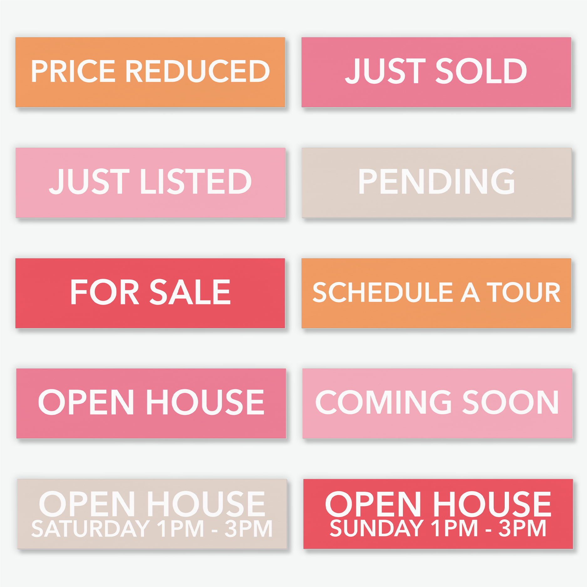 Set of 10 | Real Estate Sign Riders | DSR-1 – Market Dwellings