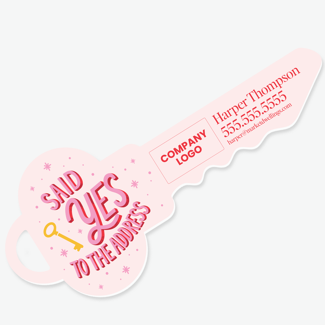 Customizable | Said Yes To The Address Sign | Photo Prop | DSY-22-AB Key Sign Market Dwellings SOFT PINK  