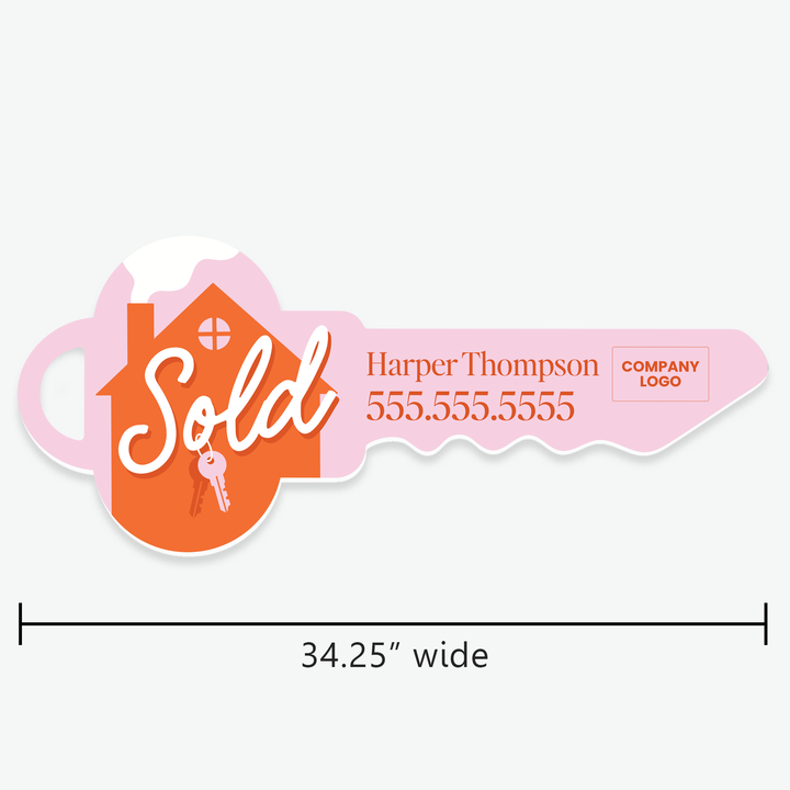 Customizable | Closing Day Sign | Photo Prop | DSY-24-AB Key Sign Market Dwellings   