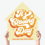 It's Closing Day Real Estate House Sign Photo Prop House Sign Market Dwellings STRAW YELLOW 1