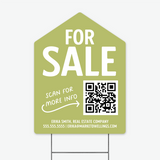 For Sale QR Code Real Estate Yard Sign Yard Sign Market Dwellings LIGHT OLIVE 1