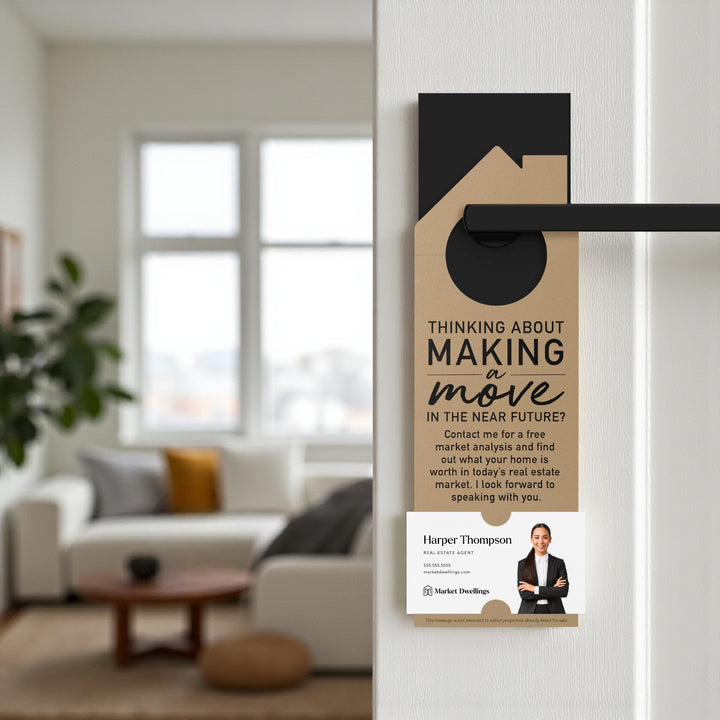Thinking About Making A Move | Door Hanger | 2-DH002 Door Hanger Market Dwellings