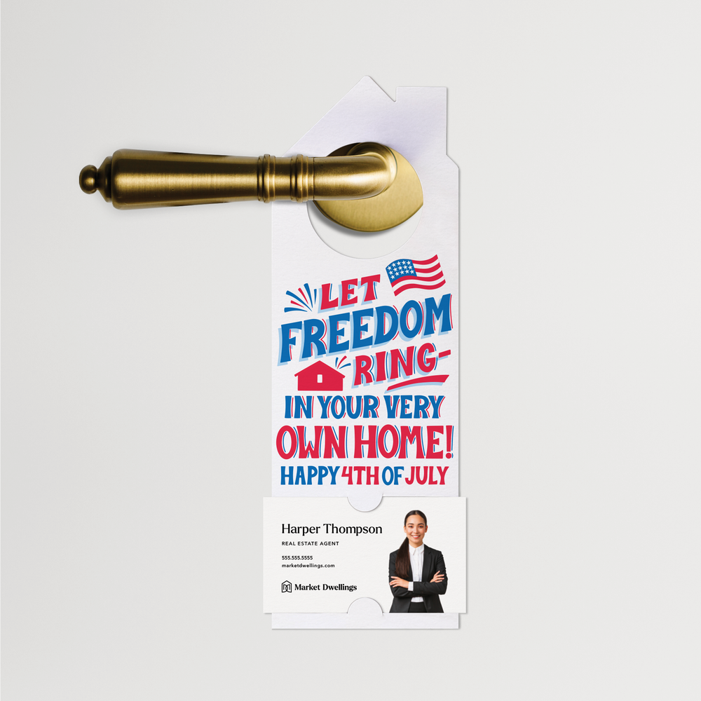 Let Freedom Ring – In Your Very Own Home! Happy 4th of July  | 4th Of July Door Hangers | 364-DH002 Door Hanger Market Dwellings   