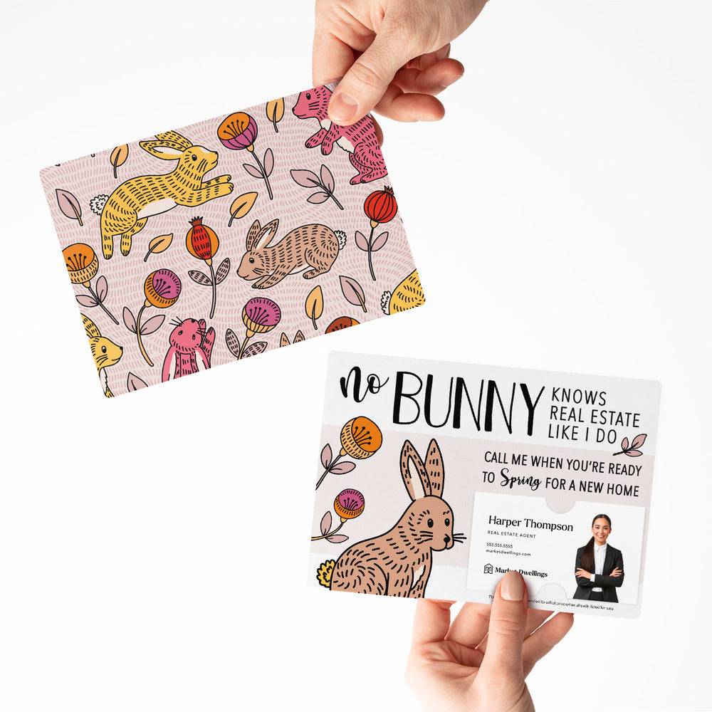 Set of "No Bunny Knows Real Estate Like I Do" Double Sided Mailers | Envelopes Included | Easter | E2-M003 Mailer Market Dwellings