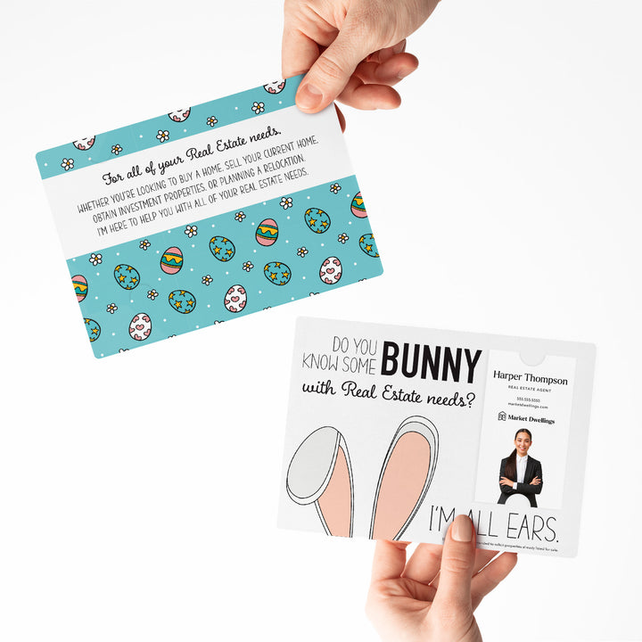 Vertical | Set of "Do You Know Some BUNNY" Double Sided Mailers | Envelopes Included | Easter | E4-M005 Mailer Market Dwellings