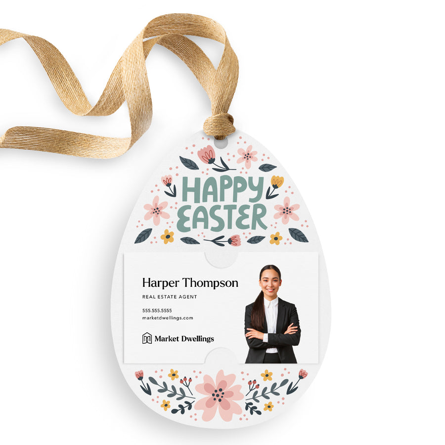 Happy Easter Floral Gift Tags | Spring | Pop By Gift Tags | E5-GT007 Gift Tag Market Dwellings