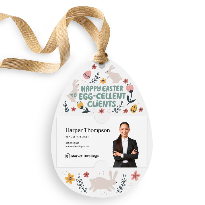 Happy Easter to Egg-Cellent Clients Gift Tags | Spring | Pop By Gift Tags | E6-GT007 Gift Tag Market Dwellings