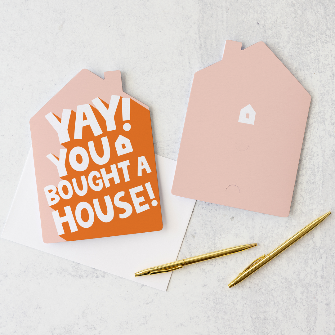 Set of Yay! You bought a House! | Greeting Cards | Envelopes Included | 172-GC002-AB Greeting Card Market Dwellings SUNRISE ORANGE  