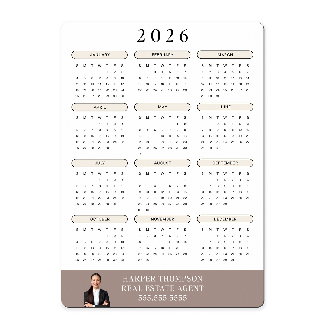 Customizable | 2026 Calendar Refrigerator Magnets Magnet Market Dwellings