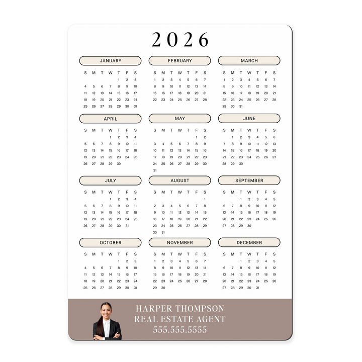 Customizable | 2026 Calendar Refrigerator Magnets Magnet Market Dwellings