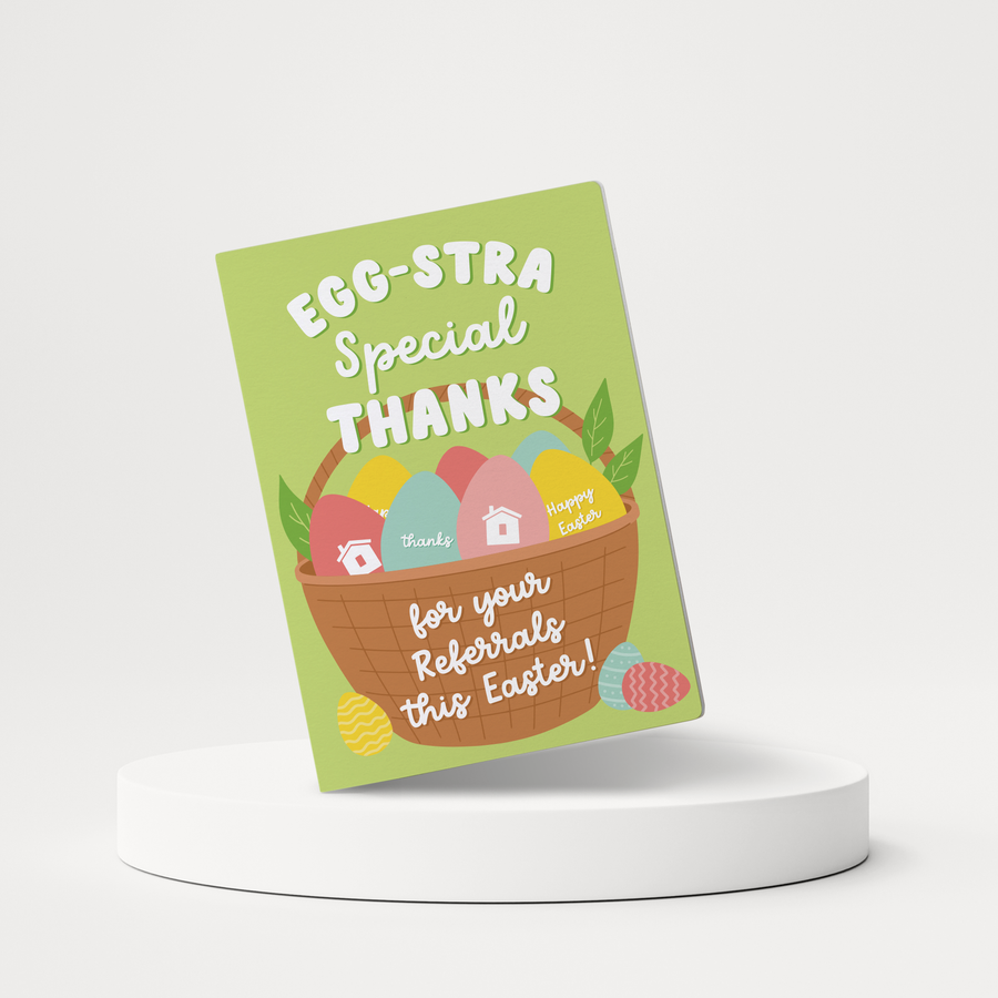 Set of Egg-stra Special Thanks For Your Referrals This Easter! | Spring Greeting Cards | Envelopes Included | 122-GC001 Greeting Card Market Dwellings   