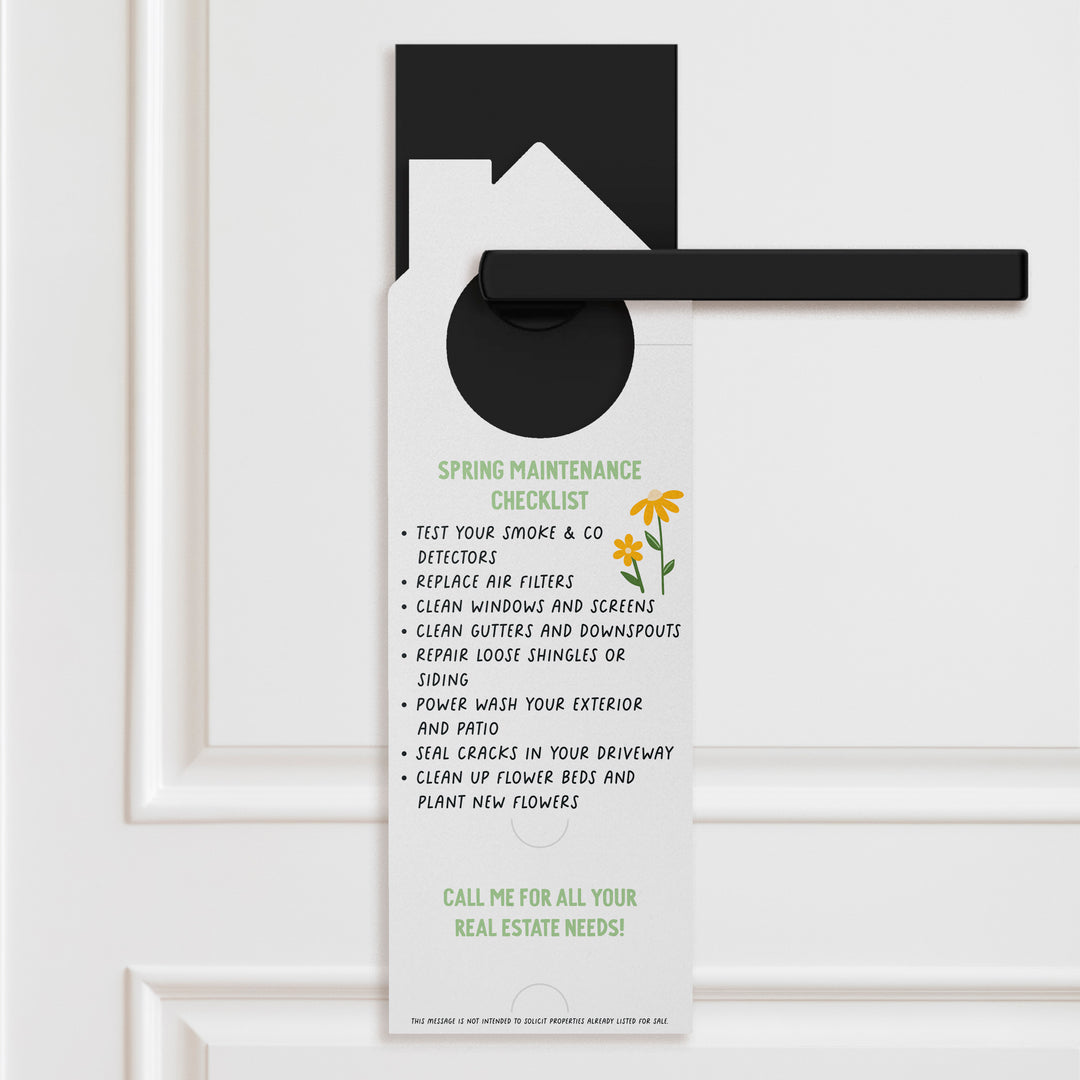 Hello Spring Maintenance Checklist Door Hangers Door Hanger Market Dwellings