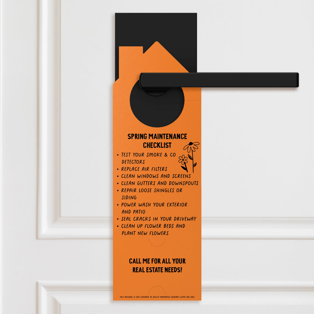 Hello Spring Maintenance Checklist Door Hangers Door Hanger Market Dwellings