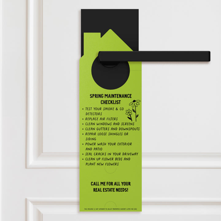 Hello Spring Maintenance Checklist Door Hangers Door Hanger Market Dwellings