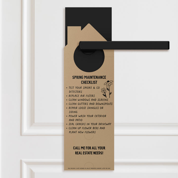 Hello Spring Maintenance Checklist Door Hangers