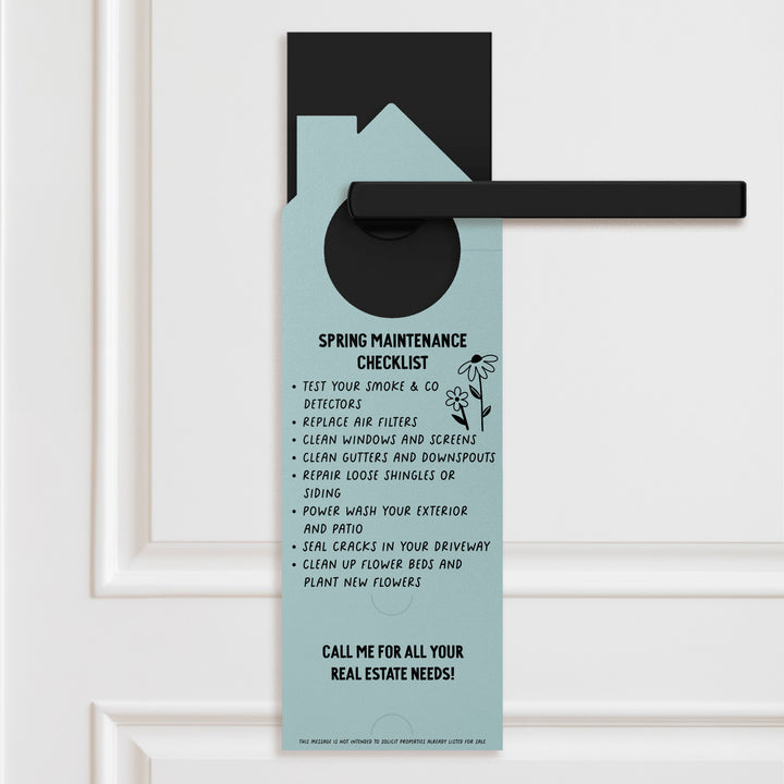 Hello Spring Maintenance Checklist Door Hangers