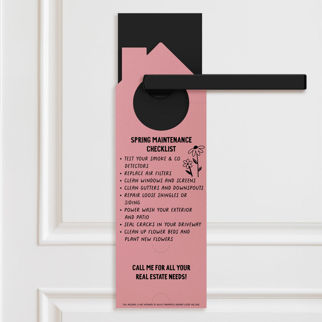 Hello Spring Maintenance Checklist Door Hangers Door Hanger Market Dwellings