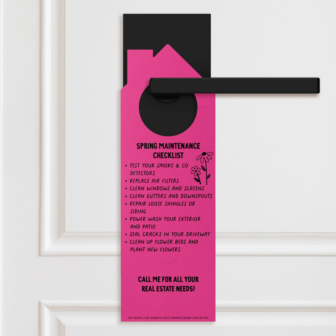 Hello Spring Maintenance Checklist Door Hangers Door Hanger Market Dwellings