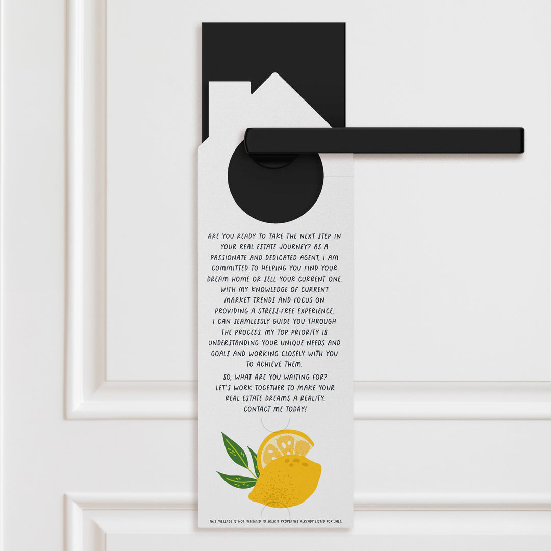 I Make Buying & Selling Homes Easy Peasy Lemon Squeezy! Door Hangers Door Hanger Market Dwellings