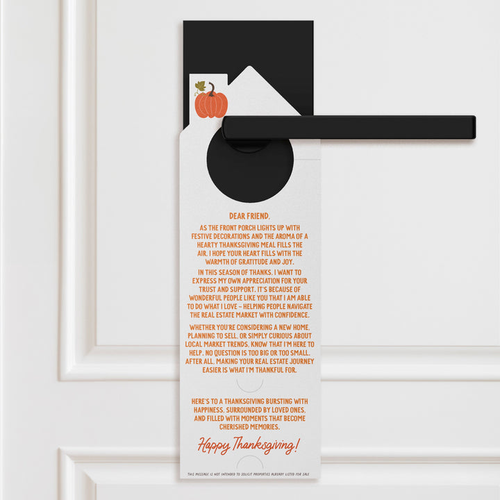 Hoping Your Thanksgiving is Full of Happiness Door Hangers Door Hanger Market Dwellings