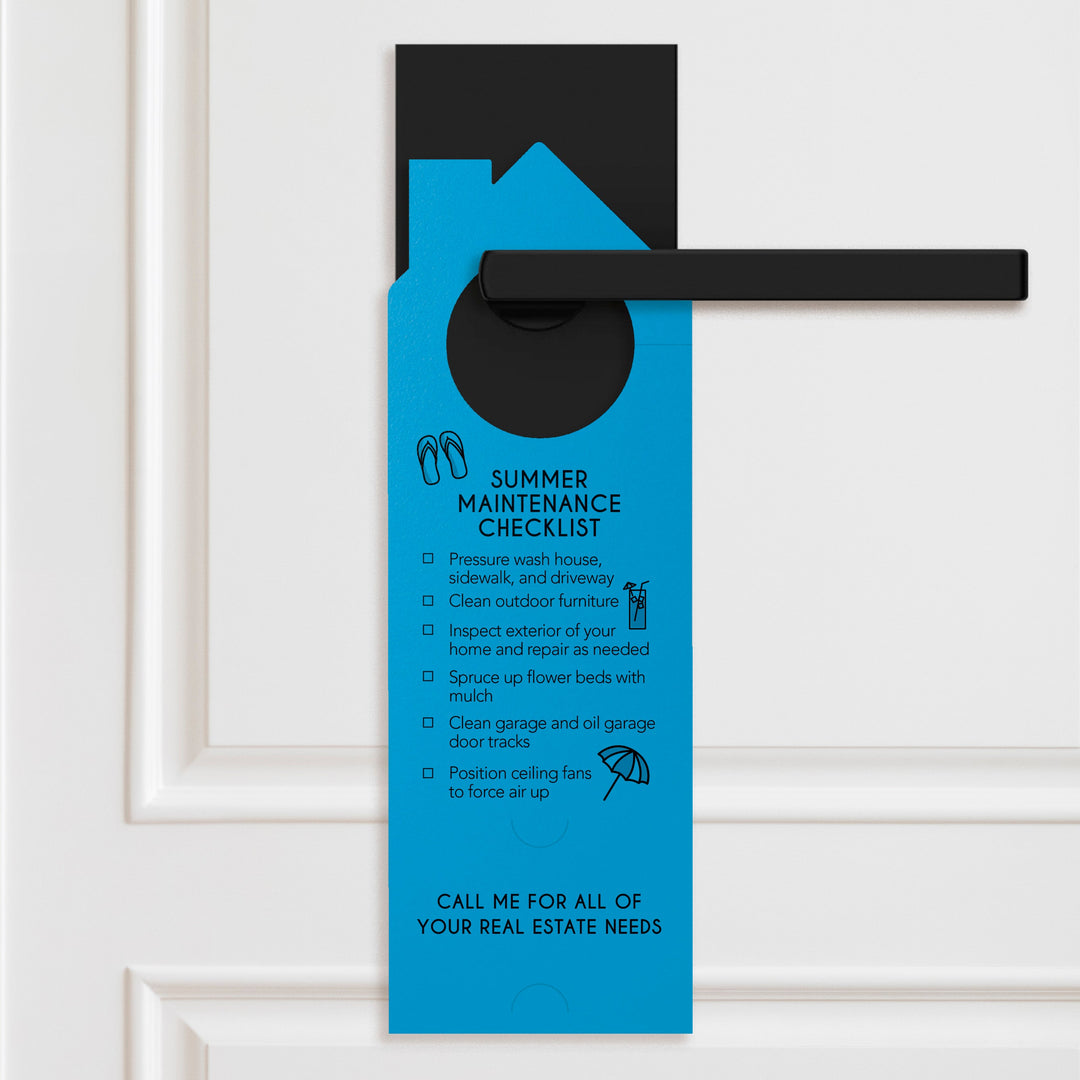 Hello Summer Real Estate Maintenance Checklist Door Hangers