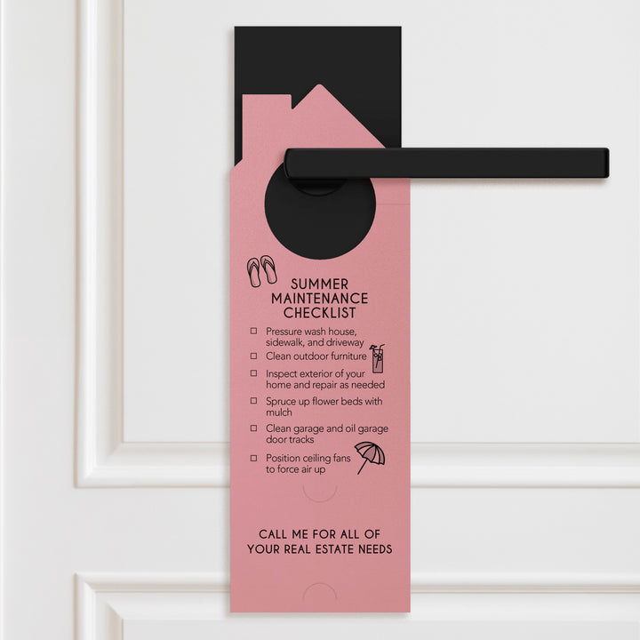 Hello Summer Real Estate Maintenance Checklist Door Hangers Door Hanger Market Dwellings