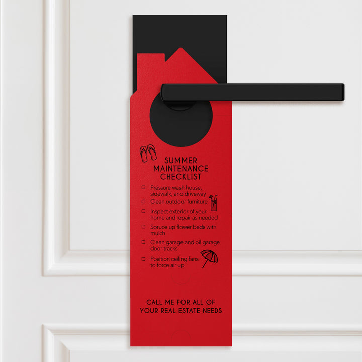 Hello Summer Real Estate Maintenance Checklist Door Hangers