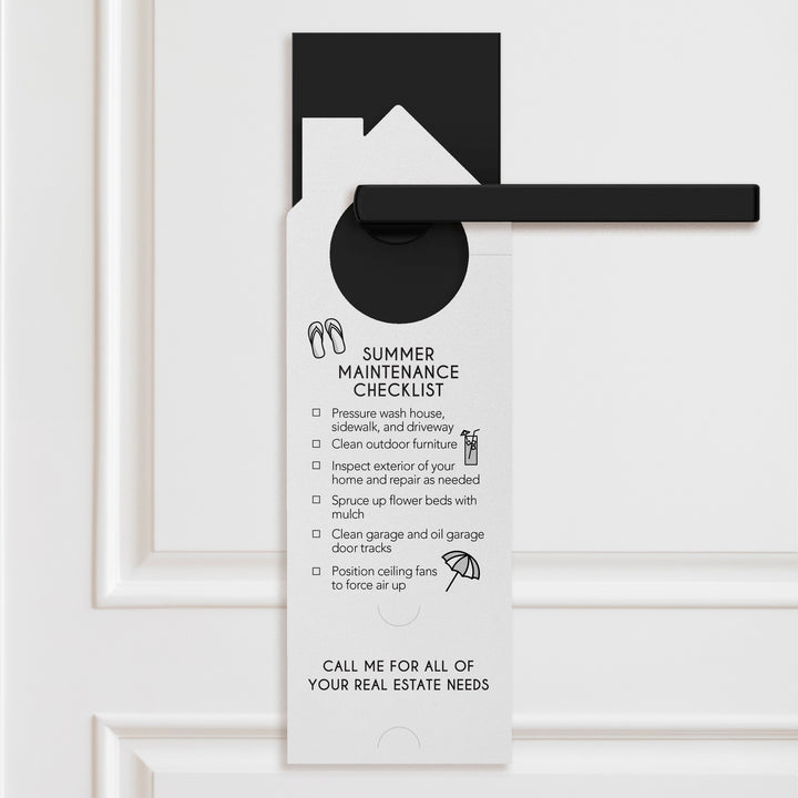 Hello Summer Real Estate Maintenance Checklist Door Hangers