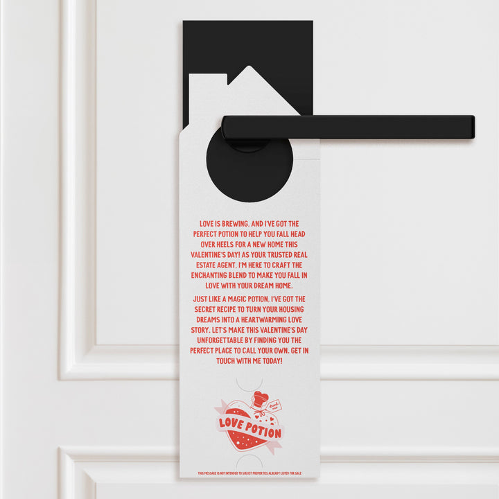 I've Got The Love Potion To Help You Fall In Love With A New Home Door Hangers Door Hanger Market Dwellings