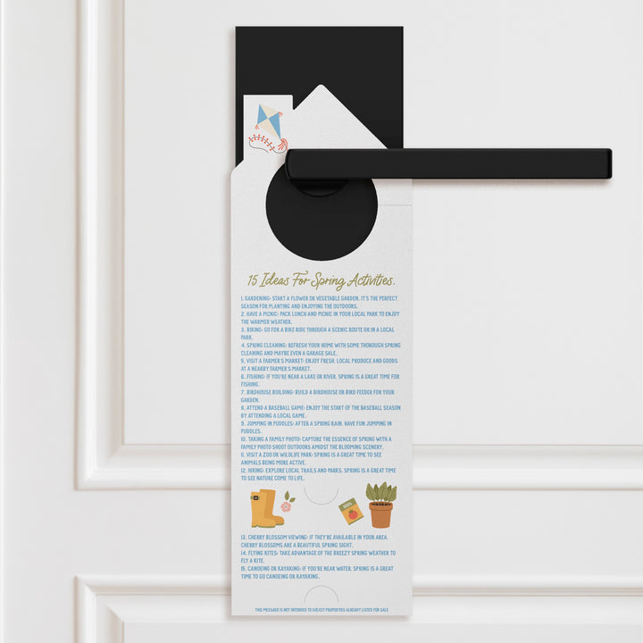 Spring Activities Door Hangers Door Hanger Market Dwellings