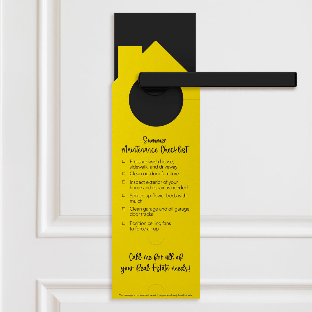 Hello Summer Real Estate Maintenance Checklist Door Hangers