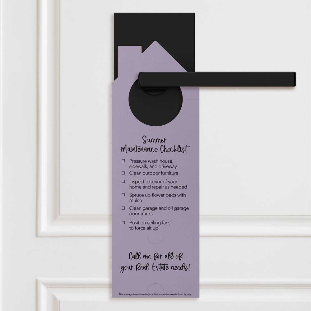 Hello Summer Real Estate Maintenance Checklist Door Hangers Door Hanger Market Dwellings