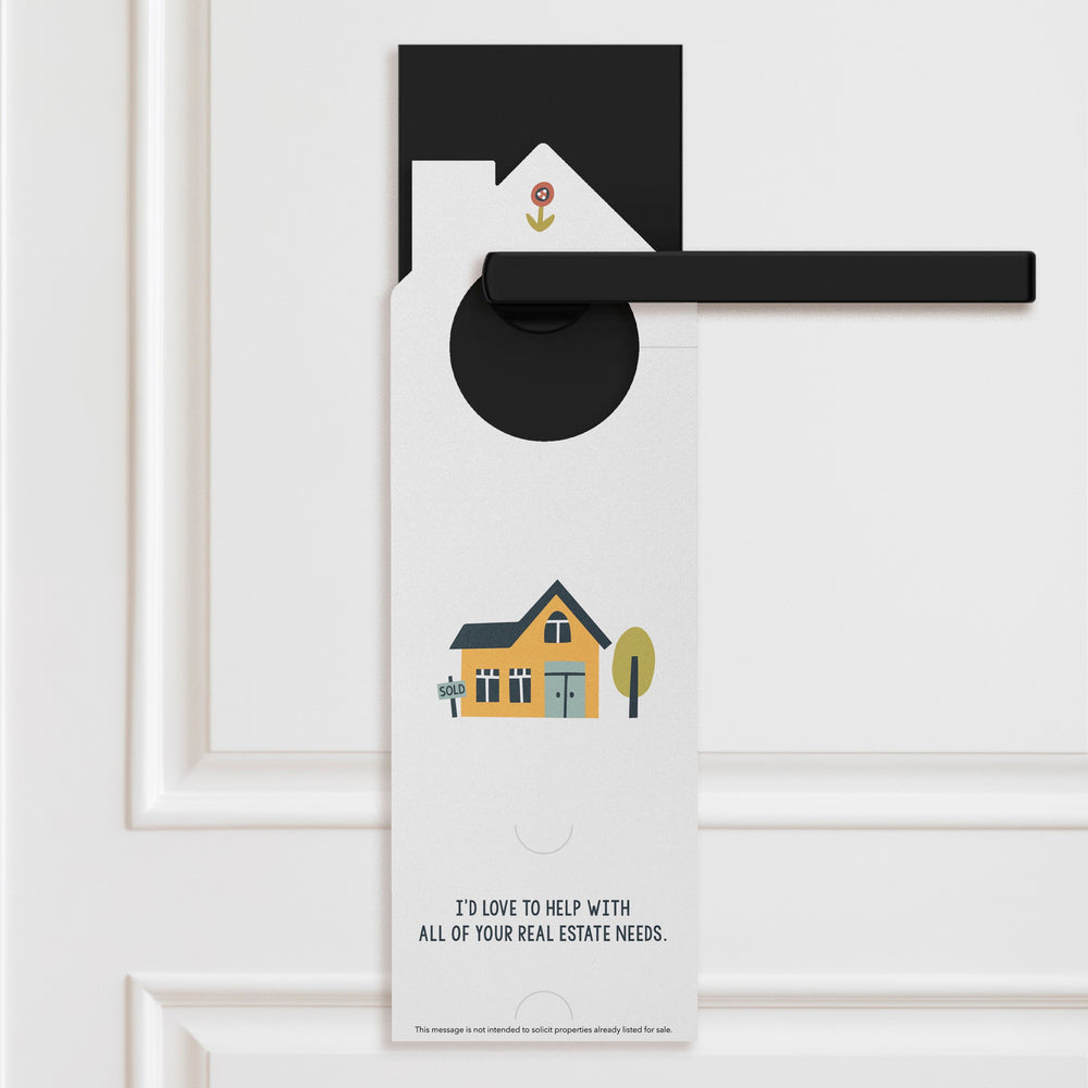 "Thinking of Making a Move" | Real Estate Door Hangers | 65-DH002 Door Hanger Market Dwellings   