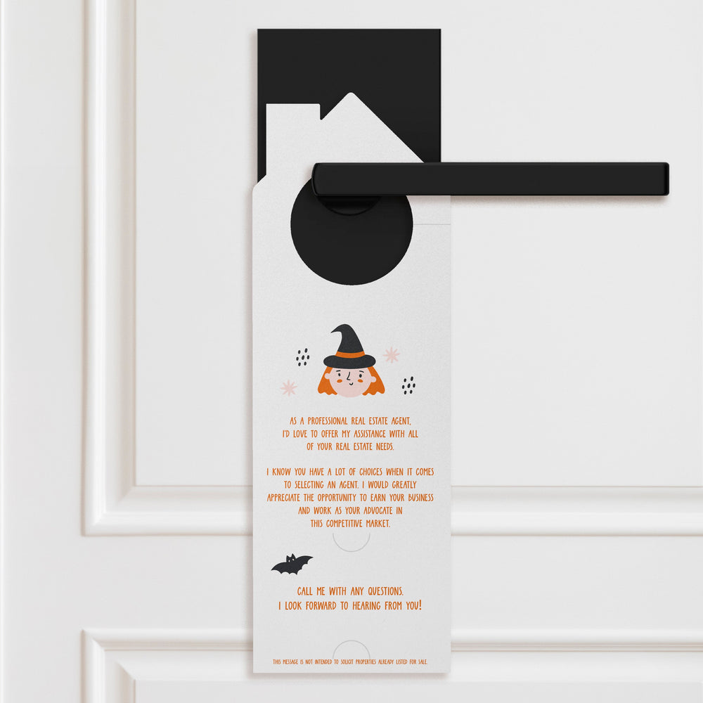 Need A Scary Good Real Estate Agent Door Hangers | Halloween | 90-DH002 Door Hanger Market Dwellings   