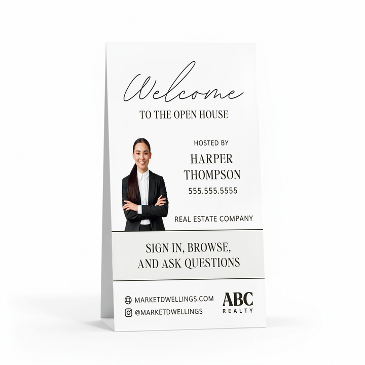 Corrugated A-Frame Sign Directional Sign Market Dwellings