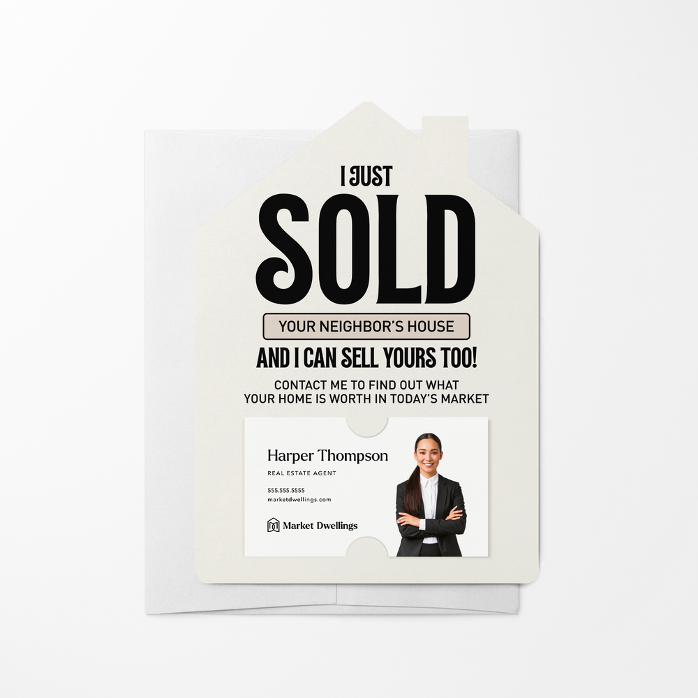 Just Sold Your Neighbor's House | Real Estate Mailers with Envelopes Mailer Market Dwellings