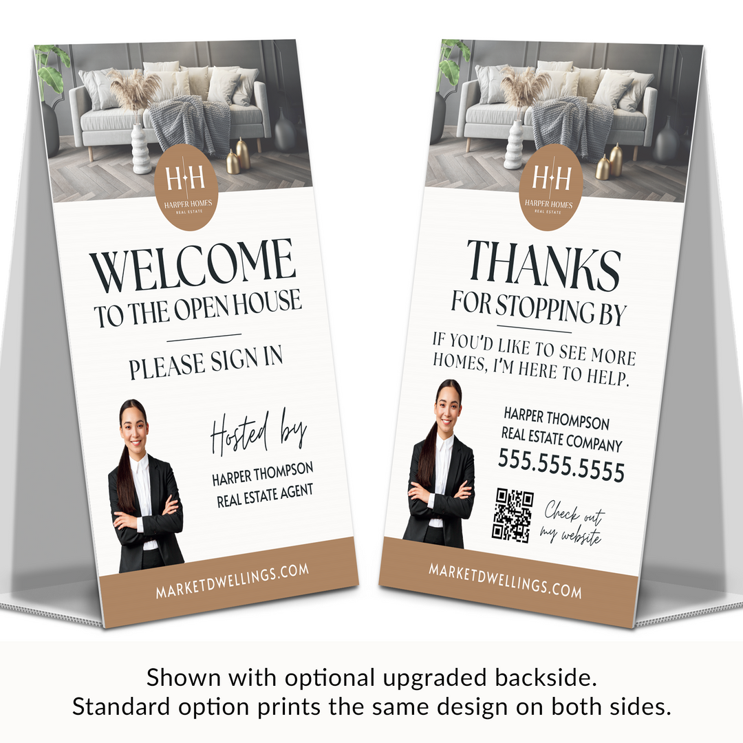 Corrugated A-Frame Sign Directional Sign Market Dwellings Different Design on Back