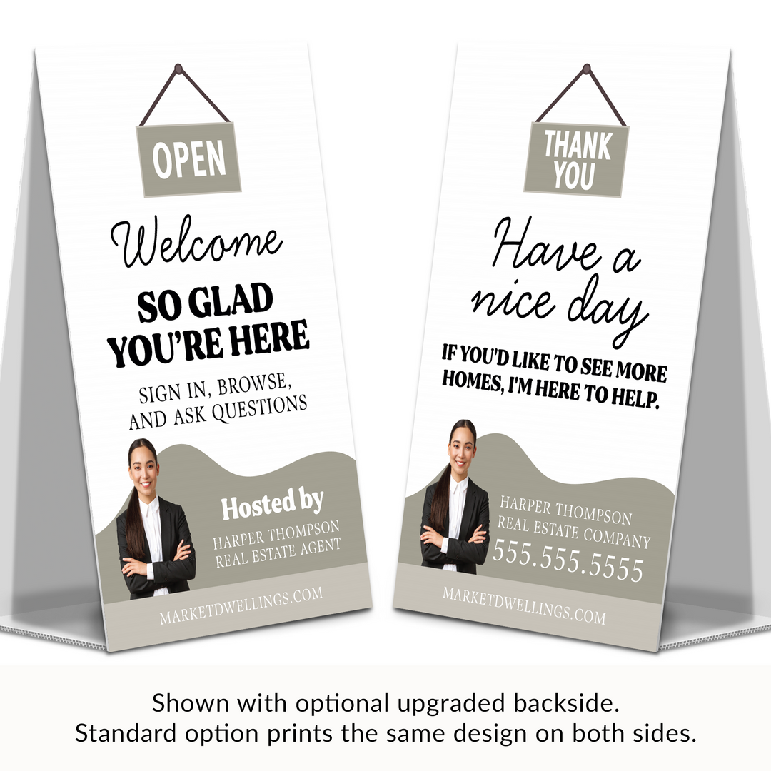 Corrugated A-Frame Sign Directional Sign Market Dwellings Different Design on Back