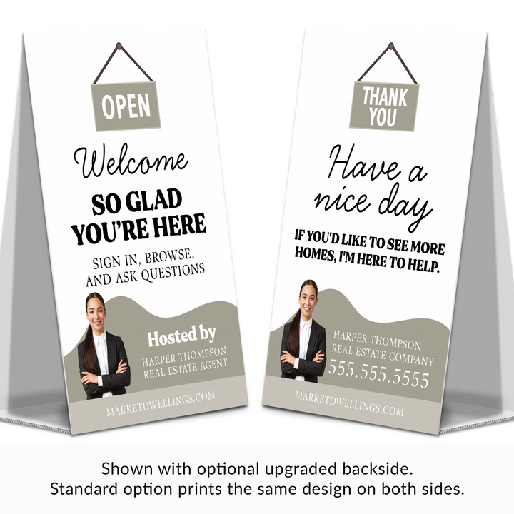 Corrugated A-Frame Sign Directional Sign Market Dwellings Different Design on Back